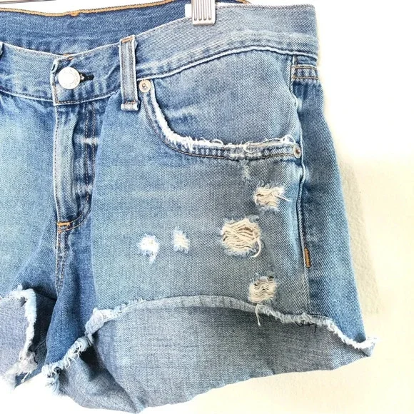 Rag and Bone Distressed Denim Shorts 27 - Picture 2 of 8